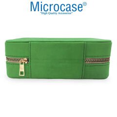 Microcase Fermuarlı Süet Kumaş Takı ve Mücevher Seyahat Çantası, Kutusu - AL3700