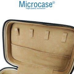 Microcase Fermuarlı Süet Kumaş Takı ve Mücevher Seyahat Çantası, Kutusu - AL3700
