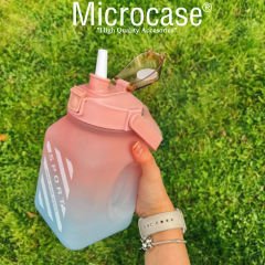 Microcase Taşınabilir Motivasyonel Su Matarası Öğrenci Su Şişesi Kare Suluk 1.5 ML Tritan Bpa Içermez AL4061
