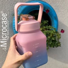 Microcase Taşınabilir Motivasyonel Su Matarası Öğrenci Su Şişesi Kare Suluk 1.5 ML Tritan Bpa Içermez AL4061