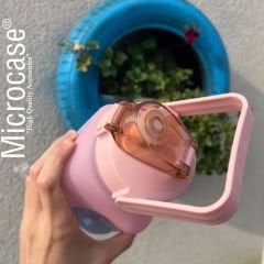 Microcase Taşınabilir Motivasyonel Su Matarası Öğrenci Su Şişesi Kare Suluk 1.5 ML Tritan Bpa Içermez AL4061