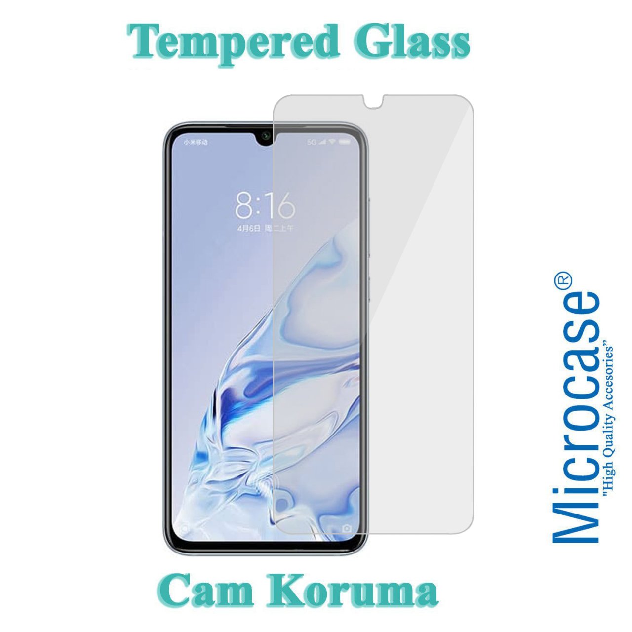 Microcase Xiaomi Mi 9 Pro Tempered Glass Cam Ekran Koruma