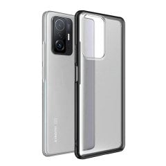 Microcase Xiaomi 11T Pro Luna Serisi Köşe Korumalı Sert Rubber Kılıf - Siyah