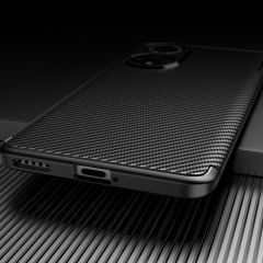 Microcase Huawei Nova 9 Maxy Serisi Carbon Fiber Silikon Kılıf - Siyah AL3413