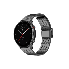 Microcase Amazfit Bip 5 ile Uyumlu Paslanmaz Çelik Metal Kordon Kayış-KY6554