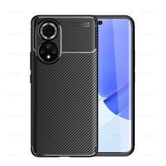 Microcase Huawei Nova 9 Maxy Serisi Carbon Fiber Silikon Kılıf - Siyah AL3413