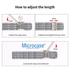 Microcase Xiaomi Redmi Watch 5 Lite ile Uyumlu Paslanmaz Çelik Metal Kordon Kayış-KY6554