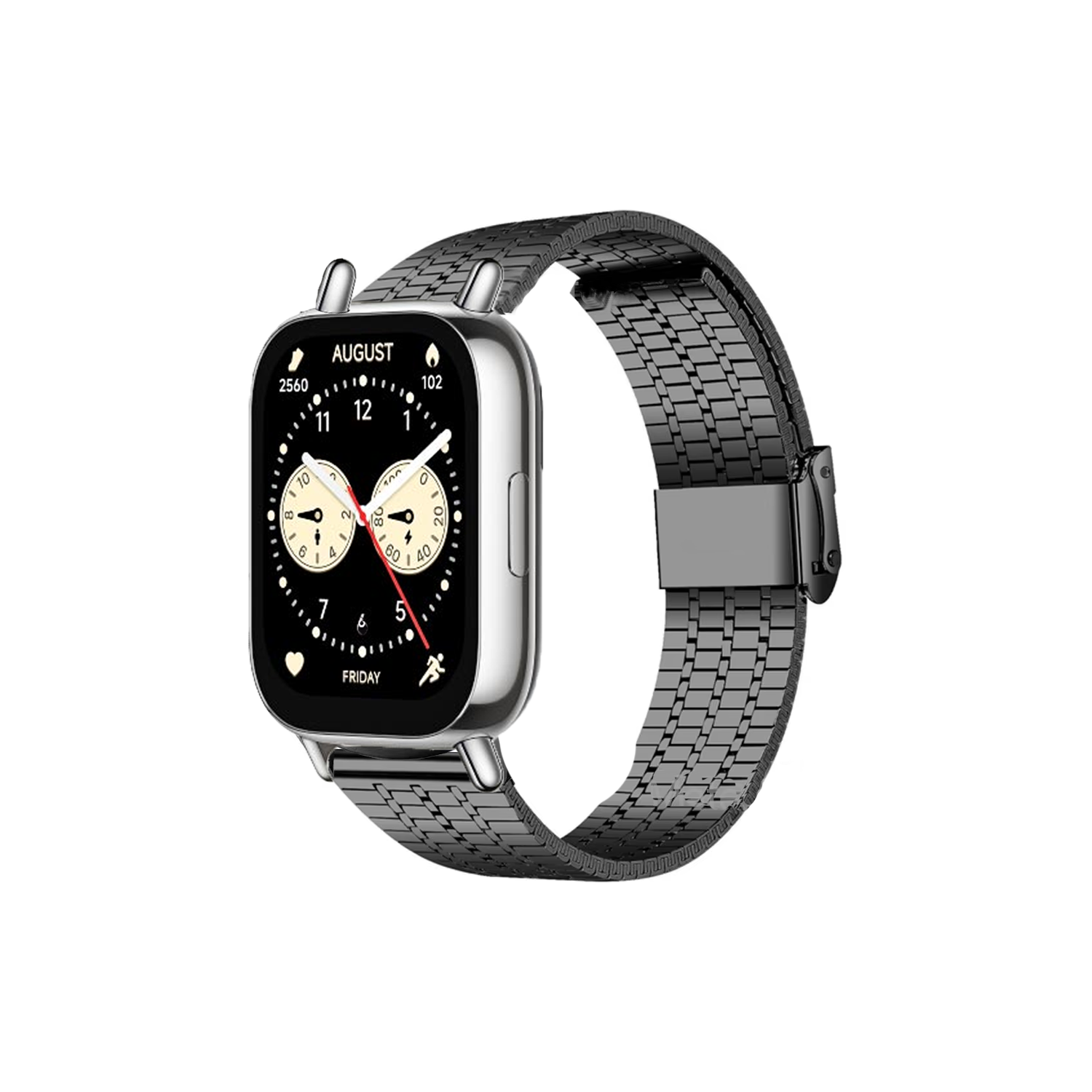 Microcase Xiaomi Redmi Watch 5 Lite ile Uyumlu Paslanmaz Çelik Metal Kordon Kayış-KY6554