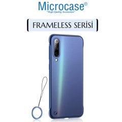 Microcase Xiaomi Mi 9 Pro Frameless Serisi Sert Rubber Kılıf - Mavi + Tempered Glass Cam Koruma