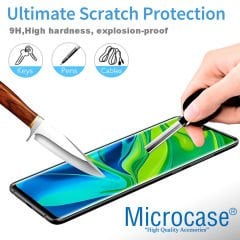 Microcase Xiaomi Mi 10s 3D Curved Tam Kaplayan Tempered Glass Cam Koruma - Siyah