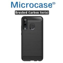 Microcase Huawei Honor 20 Lite  Brushed Carbon Fiber Silikon Kılıf - Siyah