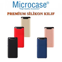 Microcase Samsung Galaxy A80 Premium Matte Silikon Kılıf + Tempered Glass Cam Koruma (SEÇ)