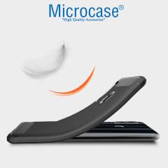 Microcase Huawei Honor 20 Lite  Brushed Carbon Fiber Silikon Kılıf - Siyah