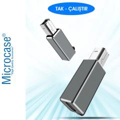 Microcase Type-C to USB B Çevirici Piano Yazıcı Adaptör - AL2848 Gri