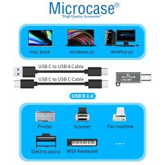 Microcase Type-C to USB B Çevirici Piano Yazıcı Adaptör - AL2848 Gri