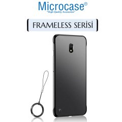 Microcase Xiaomi Redmi 8A Frameless Serisi Sert Rubber Kılıf - Siyah + Tempered Glass Cam Koruma