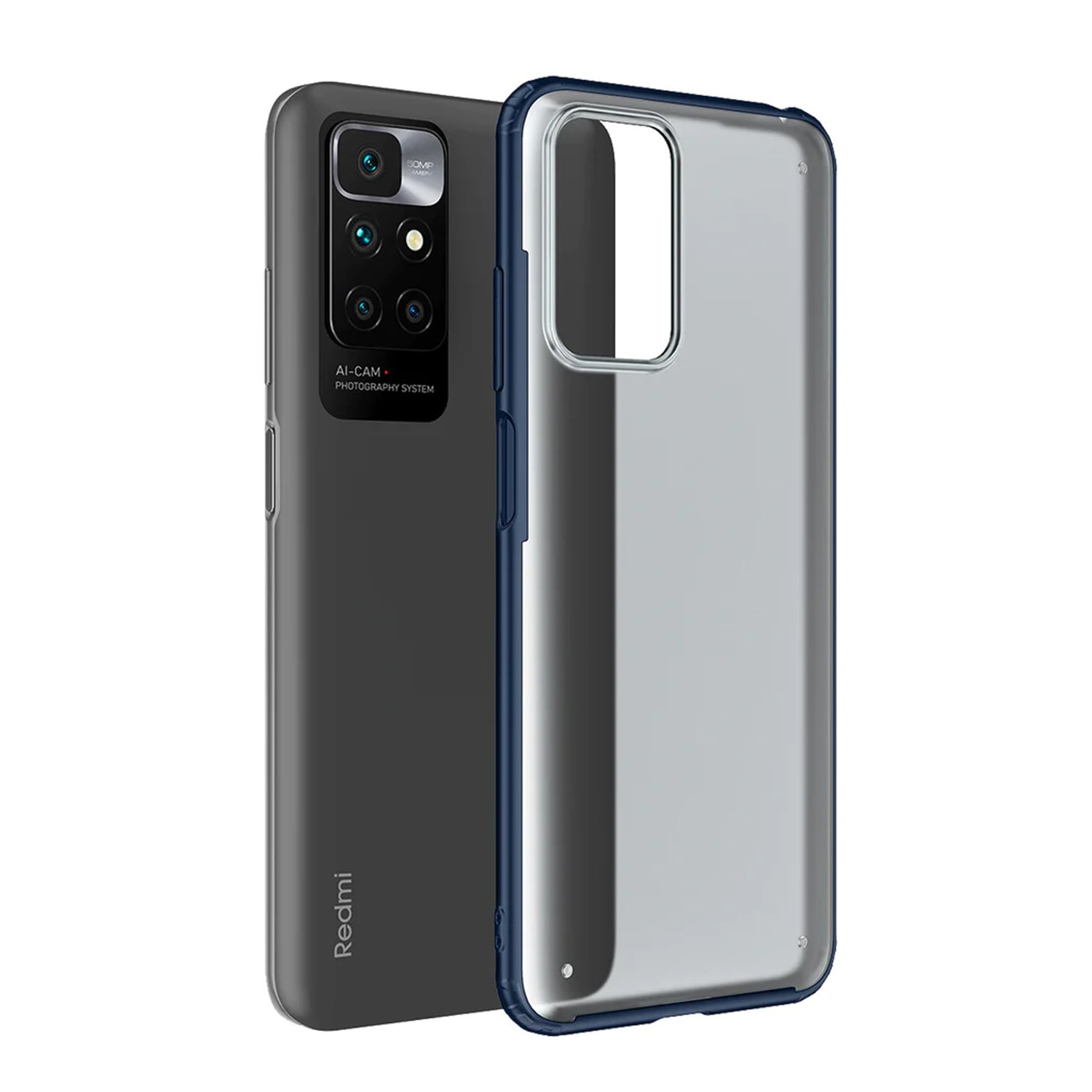 Microcase Xiaomi Redmi 10 Luna Serisi Köşe Korumalı Sert Rubber Kılıf - Mavi