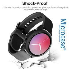 Microcase Samsung Galaxy Watch Active 2 44 mm Ekran Korumalı Sert Slim Rubber Kılıf - Siyah