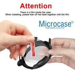 Microcase Samsung Galaxy Watch Active 2 44 mm Ekran Korumalı Sert Slim Rubber Kılıf - Siyah