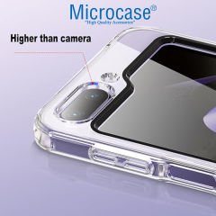 Microcase Samsung Galaxy Z Flip 6  Için Sert Kristal Kapaklı Kılıf Şeffaf- AL3157