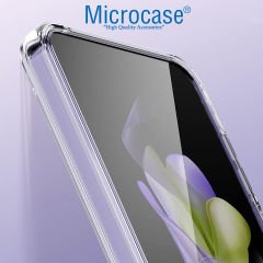 Microcase Samsung Galaxy Z Flip 6  Için Sert Kristal Kapaklı Kılıf Şeffaf- AL3157
