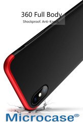 Apple iPhone X 360 Fit Sert Koruma Kılıfı 3in1 - Sah