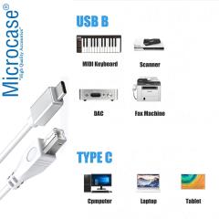 Microcase Type-C Yazıcı Kablosu Type-C to USB B Çevirici - 2 metre AL2851