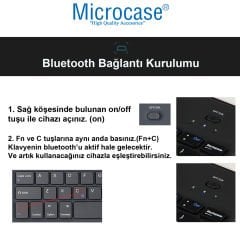 Microcase iPad Pro 12.9 2021 5.Nesil Bluetooth Touchpad Klavye 28 cm (TR Sticker) + Tablet Standı - AL2756