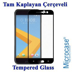Microcase HTC 10 Tam Kaplayan Çerçeveli Ekran Koruyucu Siyah