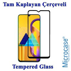 Microcase Samsung Galaxy M30s Tam Kaplayan Çerçeveli Tempered Ekran Koruyucu - SİYAH