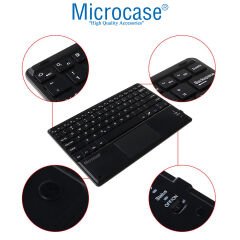 Microcase Tablet ve Telefonlar için 9 inch 23 cm Şarjlı Touchpadli Türkçe Bluetooth Klavye - AL3702