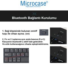 Microcase Tablet ve Telefonlar için 9 inch 23 cm Şarjlı Touchpadli Türkçe Bluetooth Klavye - AL3702