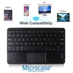 Microcase Tablet ve Telefonlar için 9 inch 23 cm Şarjlı Touchpadli Türkçe Bluetooth Klavye - AL3702
