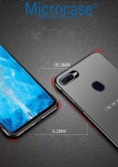 Microcase Oppo A5S - Oppo AX7 Frameless Serisi Sert Rubber Kılıf - Siyah + Tempered Glass Cam Koruma