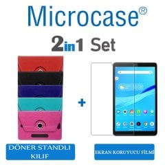 Microcase Lenovo Tab M8 TB-8505F TB-8505X TB-8505I 8 inch Universal Döner Standlı Kılıf + Ekran Koruma Filmi
