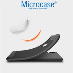 Microcase Samsung Galaxy A10s Brushed Carbon Fiber Silikon Kılıf - Siyah
