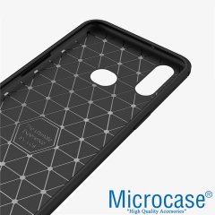 Microcase Samsung Galaxy A10s Brushed Carbon Fiber Silikon Kılıf - Siyah