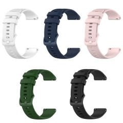 Microcase Samsung Galaxy Watch Active 2 46 mm için Nokta Desenli Silikon Kordon Kayış - KY30