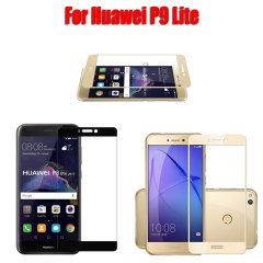 Huawei P9 Lite 2017 Renkli Çerçeveli Tempered Cam Koruma
