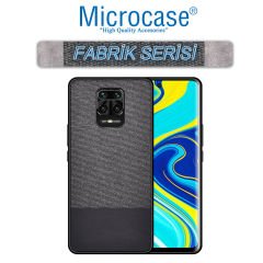 Microcase Xiaomi Redmi Note 9 Fabrik Serisi Kumaş ve Deri Desen Kılıf (SEÇENEKLİ)