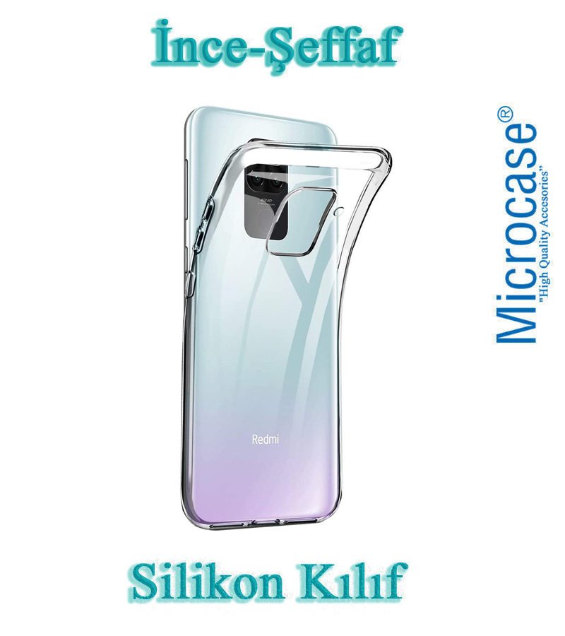 Microcase Xiaomi Redmi Note 9 0.2 mm İnce Soft Silikon Kılıf - Şeffaf