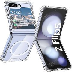 Microcase Samsung Galaxy Z Flip5 Magsafe Manyetik Darbeye Dayanıklı Yarı Esnek Plastik Kılıf - AL8113