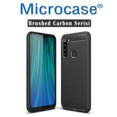 Microcase Xiaomi Redmi Note 8 Brushed Carbon Fiber Silikon Kılıf - Siyah