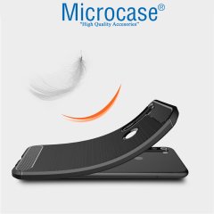 Microcase Xiaomi Redmi Note 8 Brushed Carbon Fiber Silikon Kılıf - Siyah