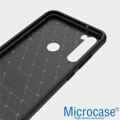 Microcase Xiaomi Redmi Note 8 Brushed Carbon Fiber Silikon Kılıf - Siyah
