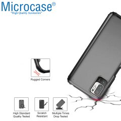 Microcase Xiaomi Redmi Note 10T 5G Luna Serisi Köşe Korumalı Sert Rubber Kılıf - Siyah