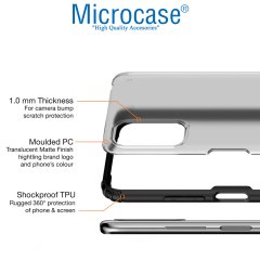 Microcase Xiaomi Redmi Note 10T 5G Luna Serisi Köşe Korumalı Sert Rubber Kılıf - Siyah