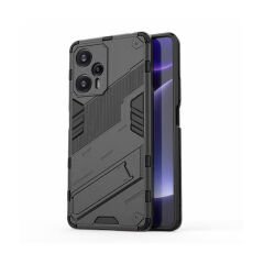 Microcase Xiaomi Redmi Note 12T Pro Matrix Serisi Armor Standlı Perfect Koruma Kılıf - Siyah AL3416