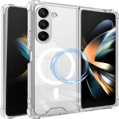 Microcase Samsung Galaxy Z Fold5 Magsafe Manyetik Darbeye Dayanıklı Yarı Esnek Plastik TPU Kılıf - AL8113
