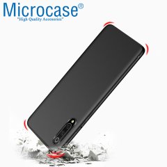 Microcase Meizu 16Xs Elektrocase Serisi Silikon Kılıf Siyah + Tempered Glass Cam Koruma (SEÇENEKLİ)